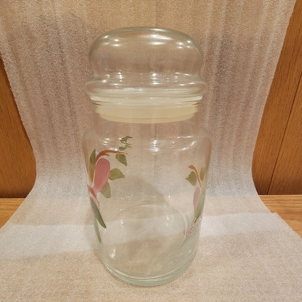 Vintage Franciscan Glassware Storage Jar and Lid Apple (England Backstamp)